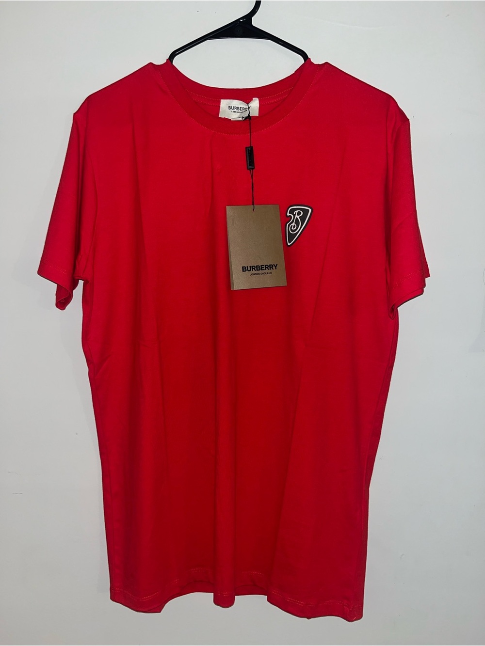 Burberry Red Short-Sleeve Logo Tee